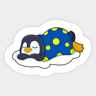 Penguin at Sleeping with Blanket Sticker